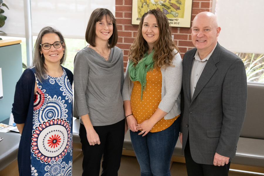 Dr. Heather Gunn McQuillan, Dr. Jill Wood, Dr. Caitlin Matters, and Dean Greg Keefe