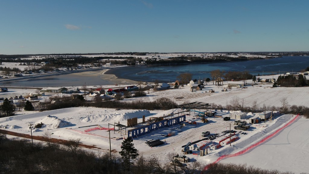 aerial photo of construction at St. Peter's Bay