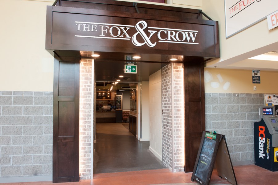 The entrance to the Fox & Crow pub at UPEI