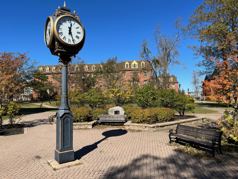 photo of clock in the quad