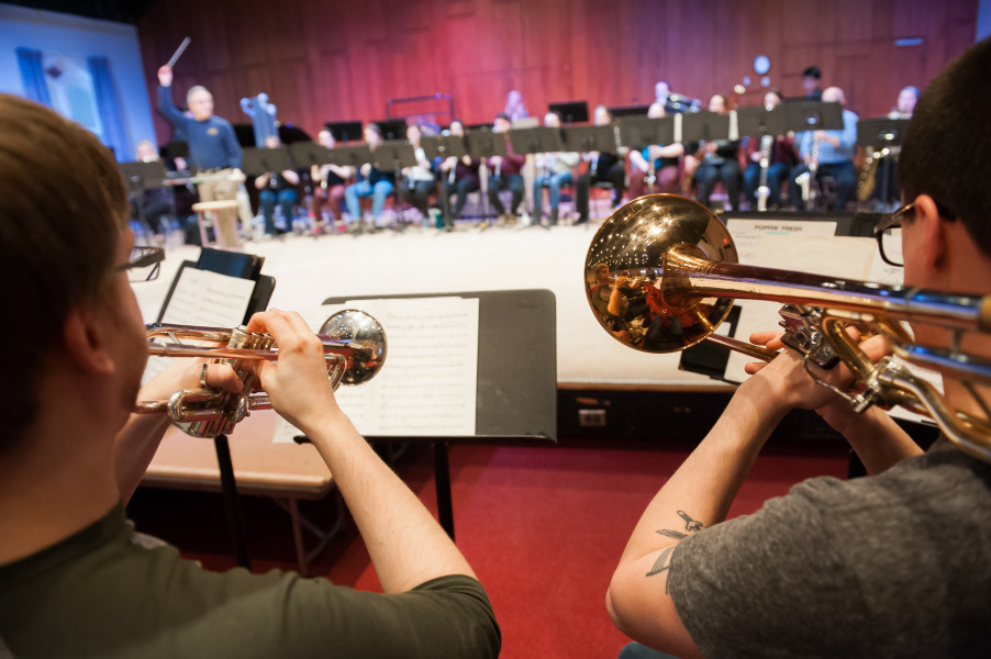 photos of trumpet players in wind symphony