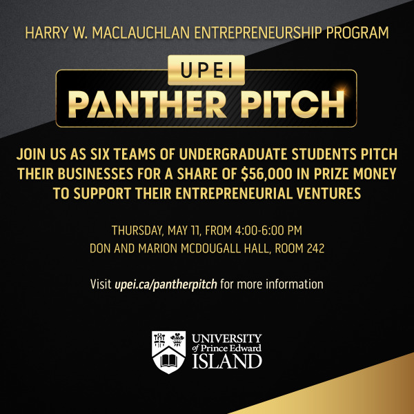 The UPEI Panther Pitch competition is May 11, 2023