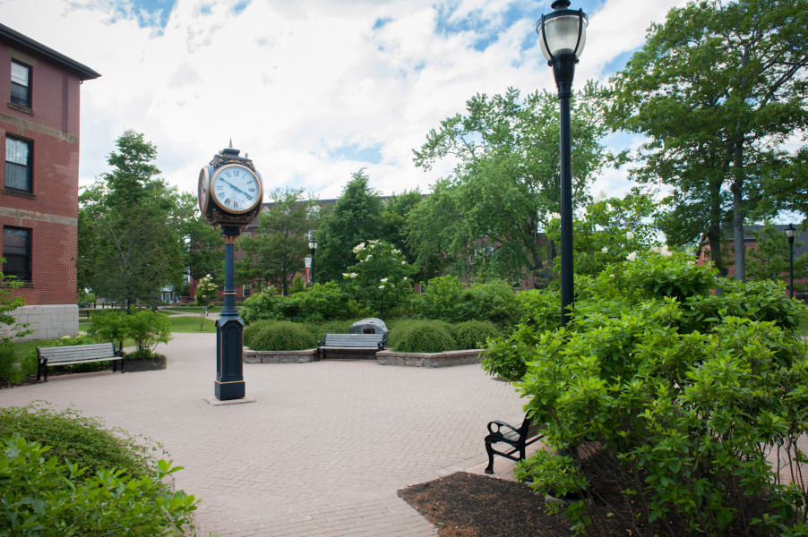 photo of clock in quad