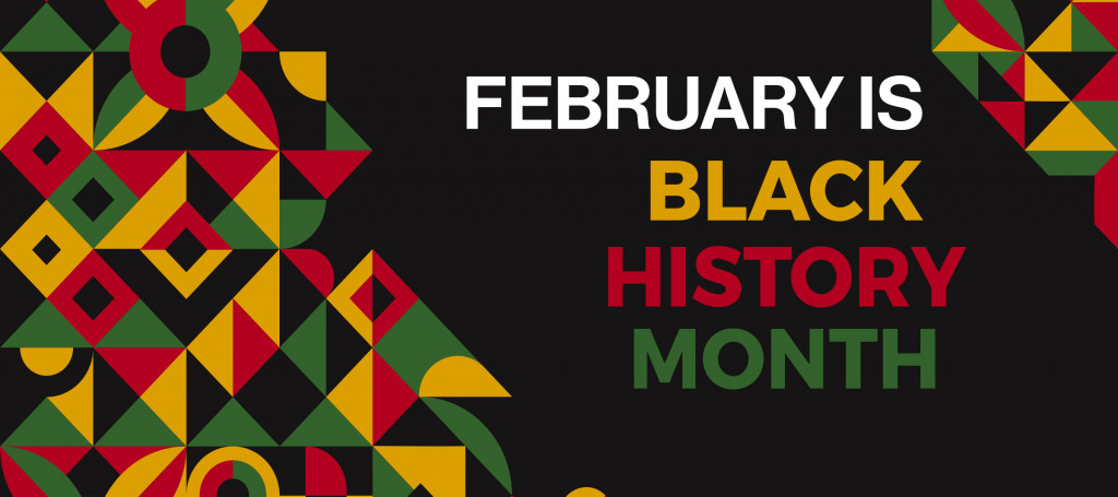 graphic featuring the Pan-African colours for Black History Month