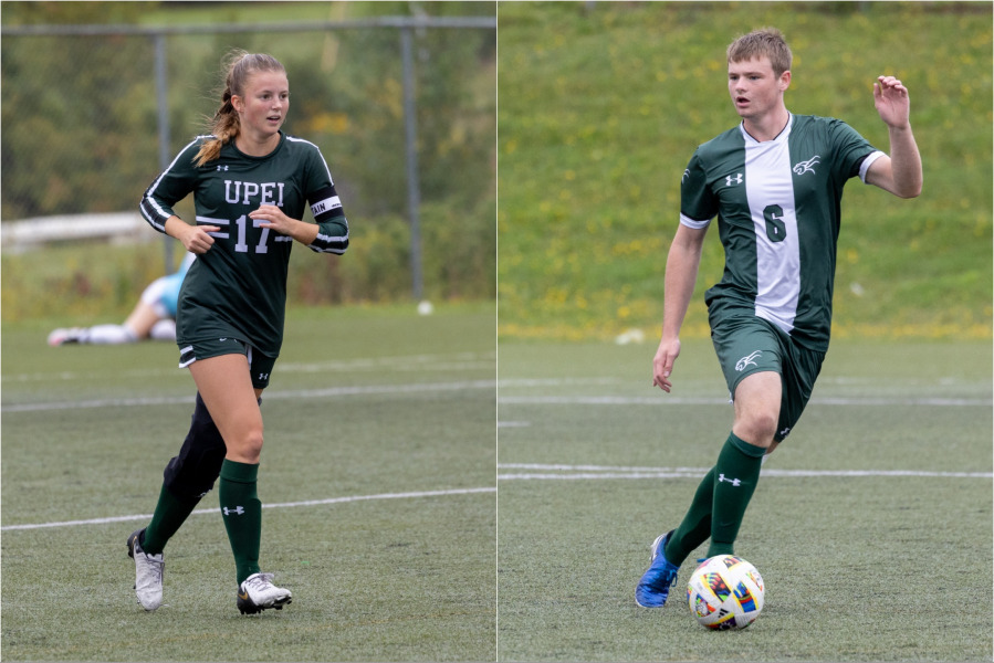 Midfielder, Madi Fisher (#17) and defender, Josh Hamilton (#6)