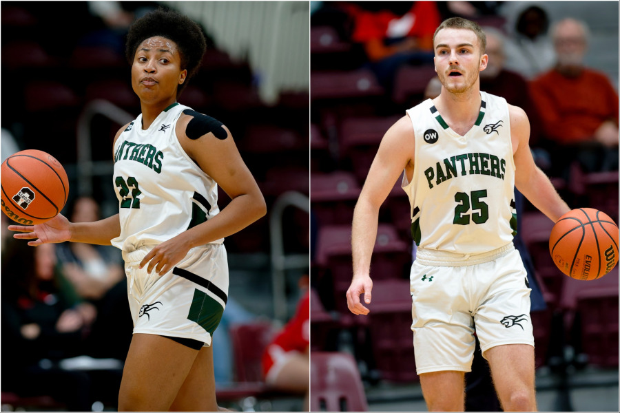 UPEI Basketball Panthers Karla Benitez and Owen Smith