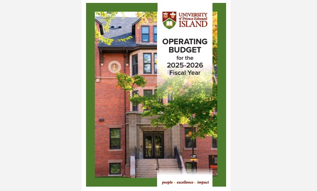 Cover of the UPEI Operating Budget for the 2025–2026 fiscal year