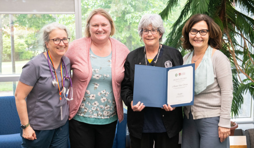 Dr. Marti Hopson, Dr. Kathy Ling, Alanna Felix-Fortin, and Dean Dominique Griffon