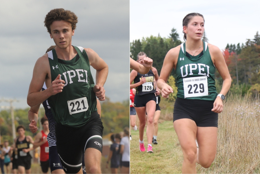 UPEI Panthers cross country team members Jack Roberts and Stefania Angona