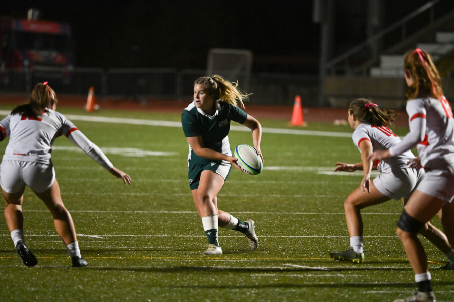 Paige MacLean and the UPEI Women’s Rugby Panthers take on the Acadia University Axewomen in AUS semifinal action on October 15. Paige MacLean and the UPEI Women’s Rugby Panthers take on the Acadia University Axewomen in AUS semifinal action on October 15.