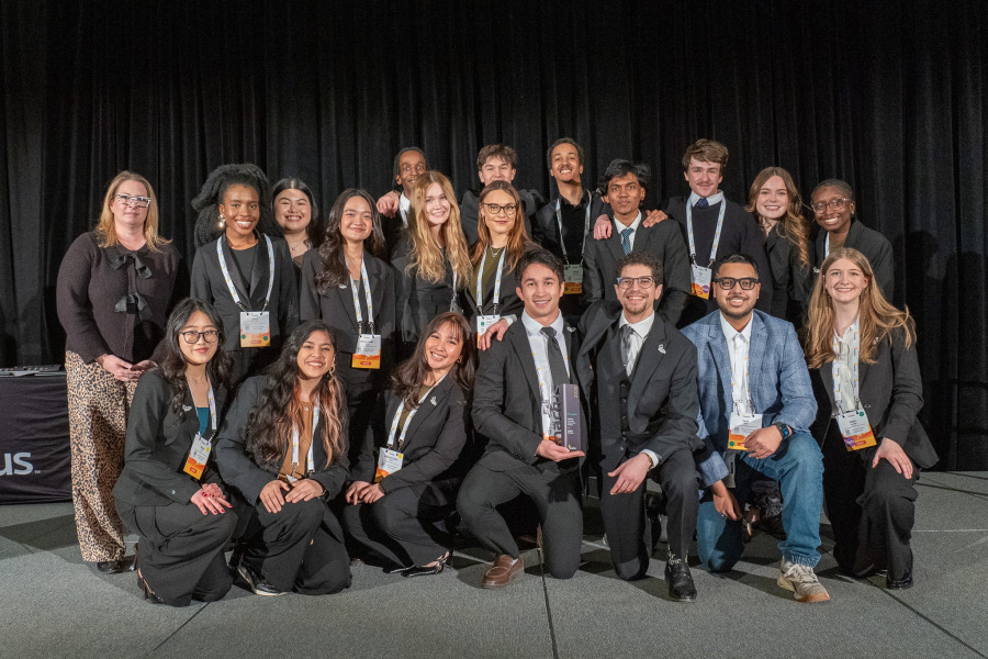 Richard Hetherington (fourth from left) and Noor Abdelhamid (fifth from left) with fellow members of Enactus UPEI 2026