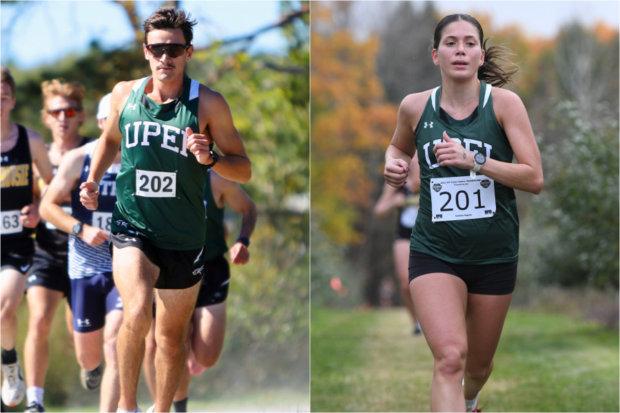 UPEI Cross Country Panthers Luc Doucette and Stefania Angona