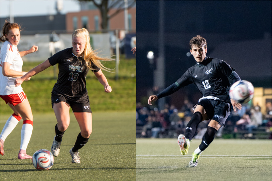UPEI Soccer Panthers Liv Dowding and Isaac Sommerville