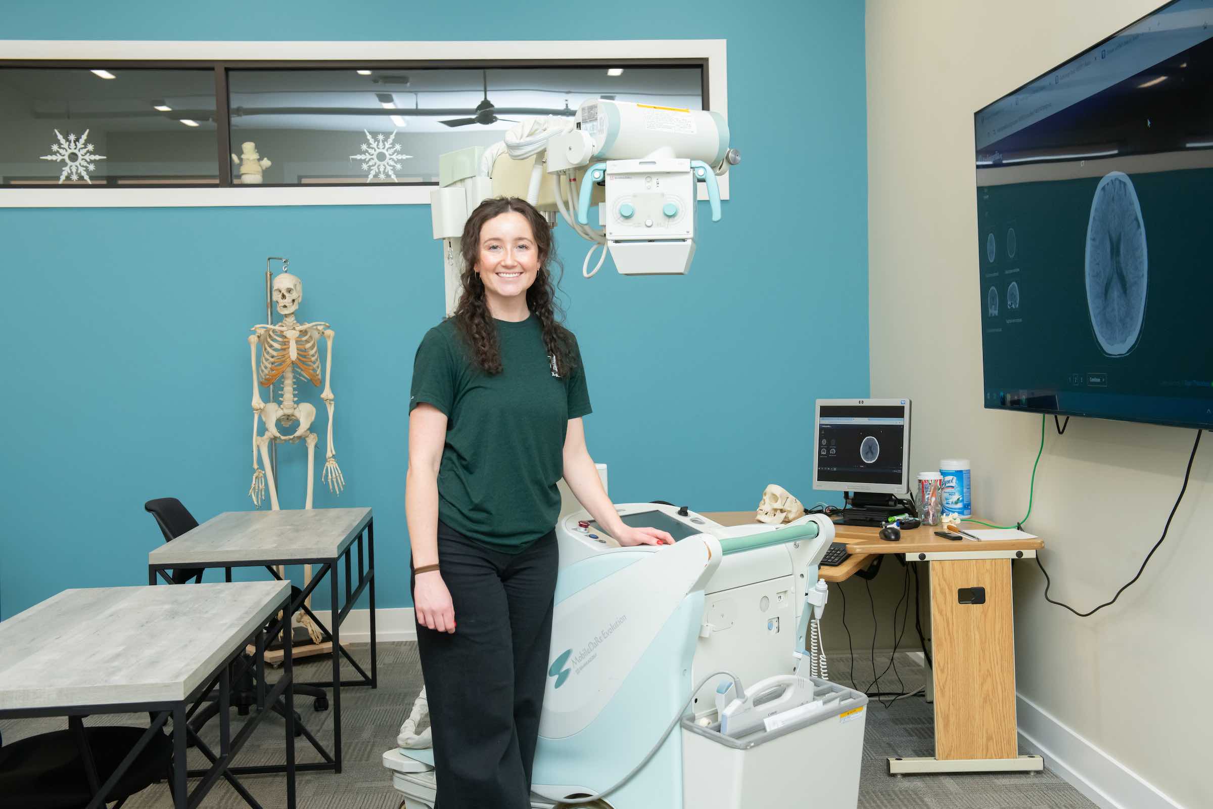 a radiographer in a clinical training lab