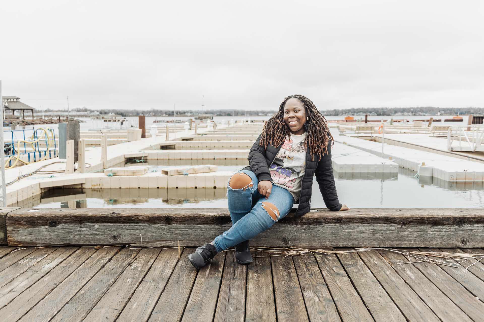 UPEI Master of Arts student Aneilla Dennis on the Charlottetown waterfront