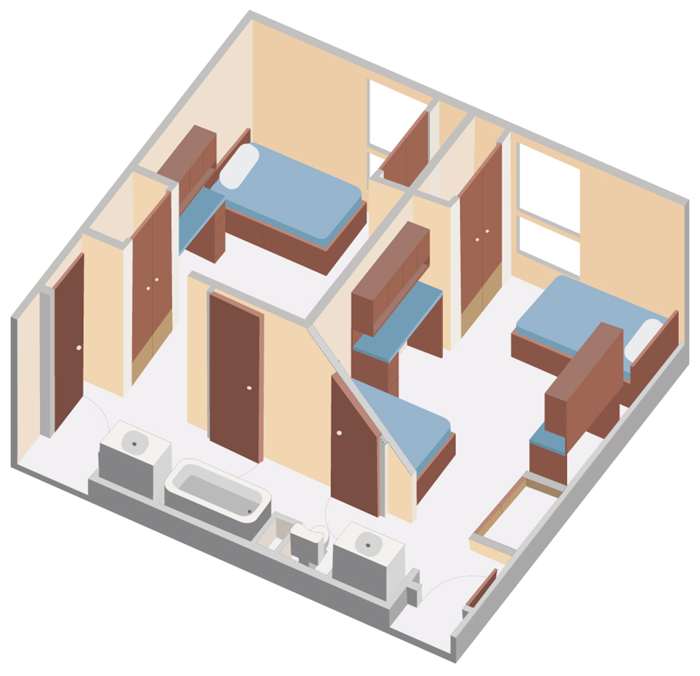 Bernardine Hall room floor plan