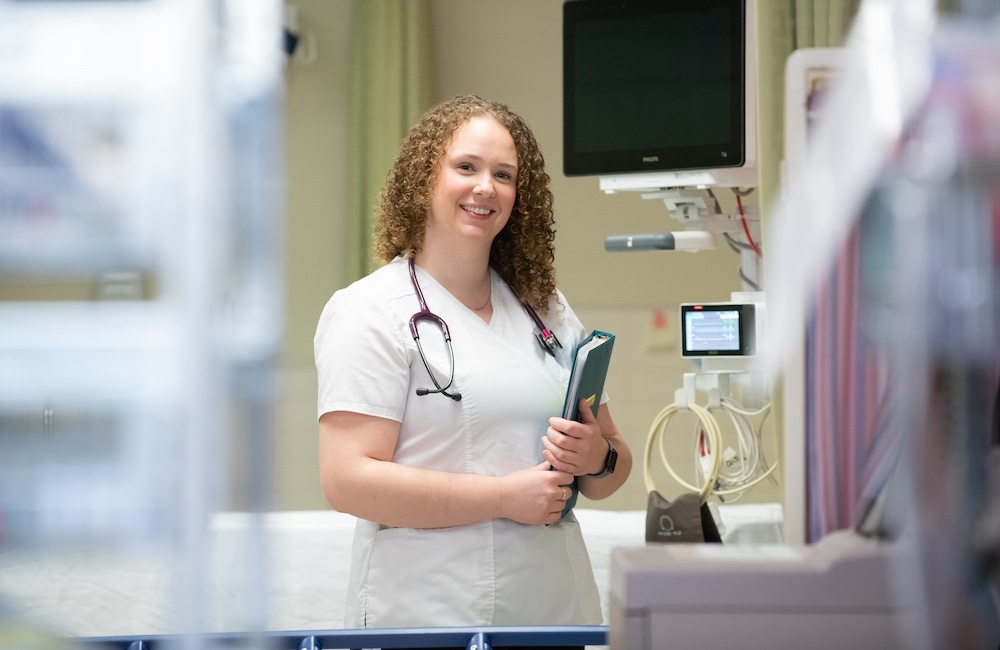 UPEI Nursing graduate Kate Doyle in the Queen Elizabeth Hospital