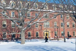 main building in winter