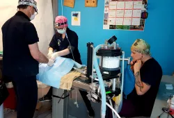 Members of the Chinook veterinary team in surgery