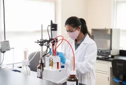 A student works in a lab