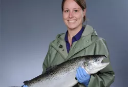 Dr. Bernita Giffin poses for a photo in 2009 in her role with the Centre for Aquatic Animal Sciences at AVC. 