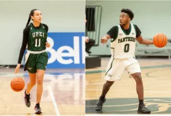 UPEI Basketball Panthers Lauren Rainford and Elijah Miller lead their respective teams to the AUS Championships held at the Scotiabank Centre in Halifax from Feb. 24-26.