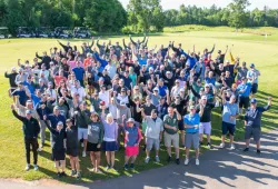 Group shot of participants at the 2022 UPEI Panther Golf Classic