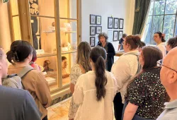 Hosts Dr. Ester Orsini (with students in the photo) and Dr. Stefano Ratti gave the UPEI students a guided tour of their medical collection and dissection halls at the School of Medicine and Surgery at the University of Bologna.