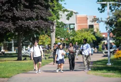 photo of students walking on campus