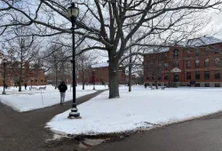 Photo of quad in winter facing east