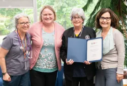 Dr. Marti Hopson, Dr. Kathy Ling, Alanna Felix-Fortin, and Dean Dominique Griffon