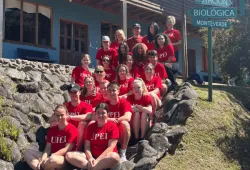 Dr. Melissa James, Sherilyn Acorn, and 20 UPEI business students in Monteverde Biological Station, a conservation facility in the tropical cloud forest in Monteverde, Costa Rica. 