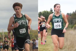UPEI Panthers cross country team members Jack Roberts and Stefania Angona