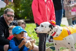 A participant in the Dog Parade at the 2024 Open House