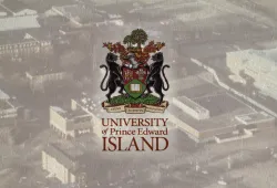 image of Coat of Arms and aerial photo of campus