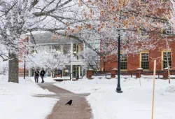 Photo of campus student centre in winter