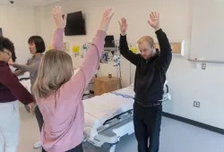 Graduating nurse practitioner students Laura Smith and Calvin Murray