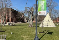 photo of the campus quadrangle in spring