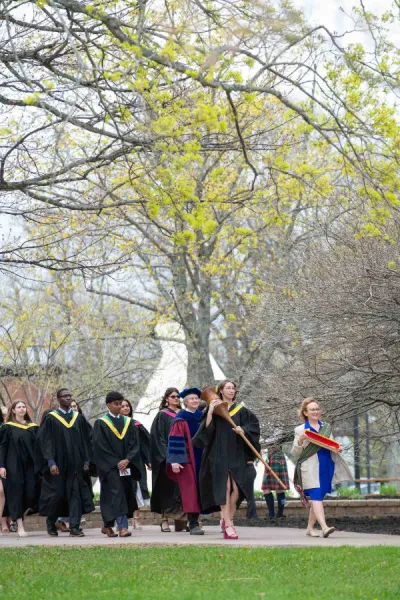 procession of UPEI graduates on Convocation day