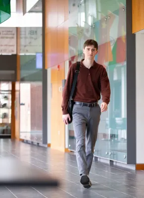 UPEI student Samuel Harding in McDougall Hall