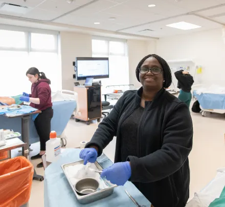 a nurse in the clinical lab