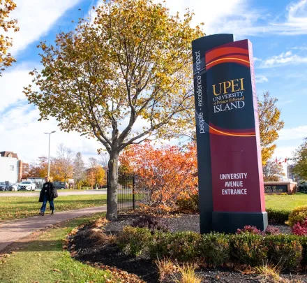 upei west entrance sign