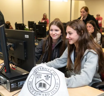 two students using a computer