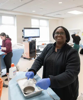 a nurse in the clinical lab