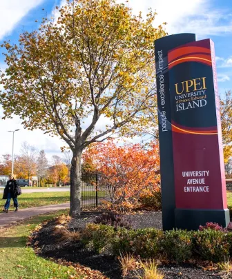 upei west entrance sign