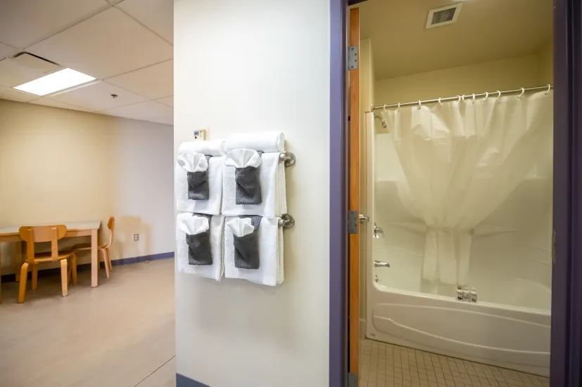 bathroom in Andrew Hall double suite