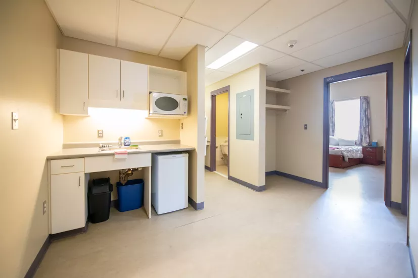 kitchenette in Bill and Denise Andrew Hall room