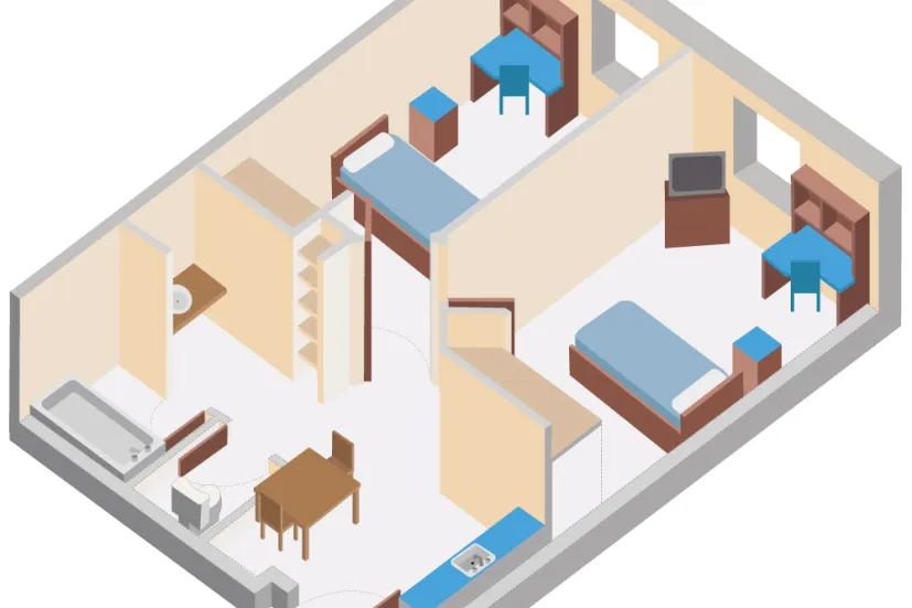 Andrew Hall bedroom floor plan