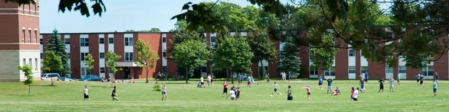 people outside Blanchard Hall 