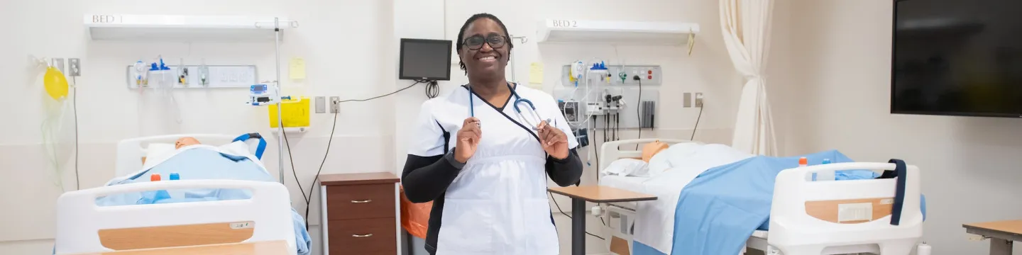 nurse in training laboratory